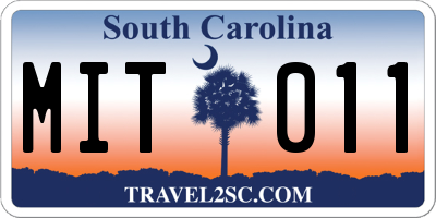 SC license plate MIT011