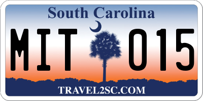 SC license plate MIT015