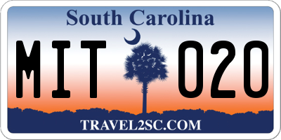 SC license plate MIT020