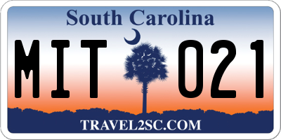 SC license plate MIT021