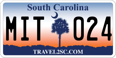 SC license plate MIT024