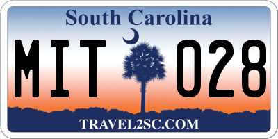SC license plate MIT028