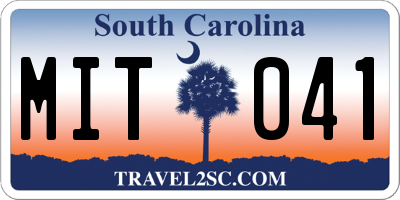 SC license plate MIT041