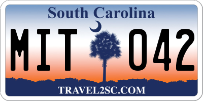 SC license plate MIT042