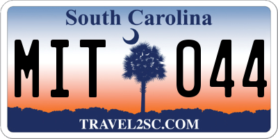 SC license plate MIT044