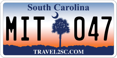 SC license plate MIT047