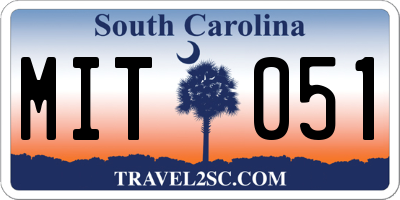 SC license plate MIT051