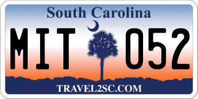 SC license plate MIT052
