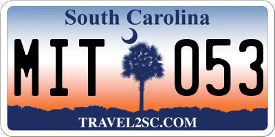 SC license plate MIT053