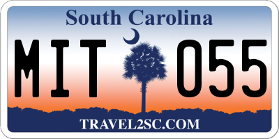 SC license plate MIT055