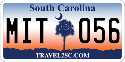 SC license plate MIT056