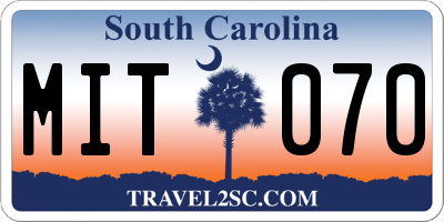 SC license plate MIT070