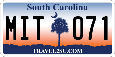 SC license plate MIT071