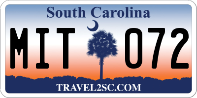 SC license plate MIT072