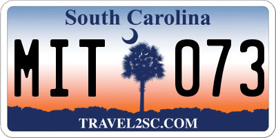 SC license plate MIT073