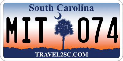 SC license plate MIT074