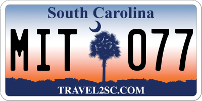 SC license plate MIT077