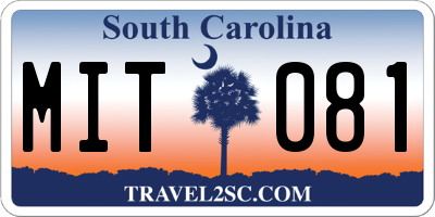 SC license plate MIT081