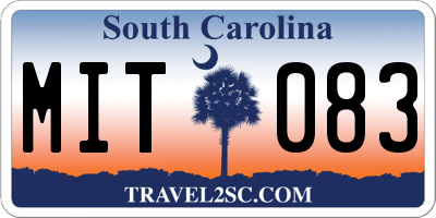 SC license plate MIT083
