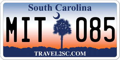 SC license plate MIT085