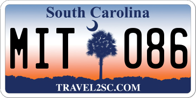 SC license plate MIT086