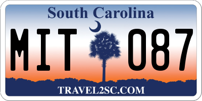 SC license plate MIT087