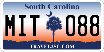 SC license plate MIT088