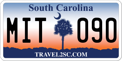 SC license plate MIT090