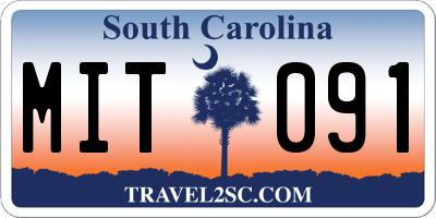 SC license plate MIT091