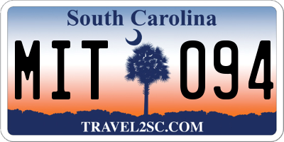 SC license plate MIT094