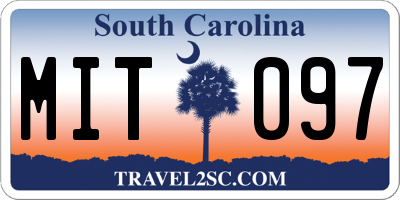 SC license plate MIT097