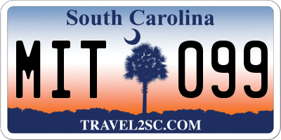 SC license plate MIT099