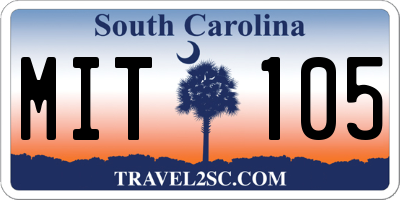SC license plate MIT105