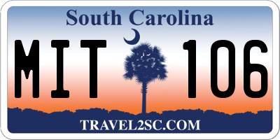 SC license plate MIT106