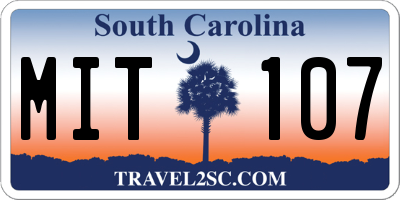 SC license plate MIT107