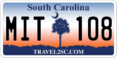 SC license plate MIT108