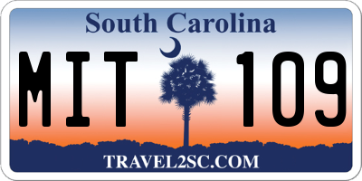 SC license plate MIT109