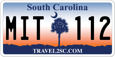 SC license plate MIT112