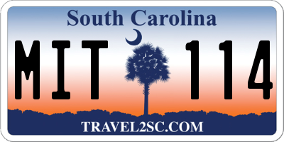 SC license plate MIT114