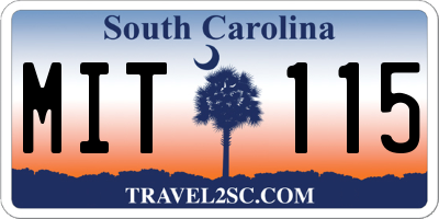 SC license plate MIT115
