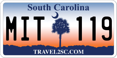 SC license plate MIT119