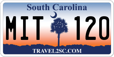 SC license plate MIT120