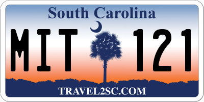SC license plate MIT121