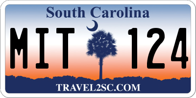 SC license plate MIT124