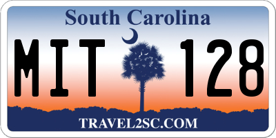 SC license plate MIT128