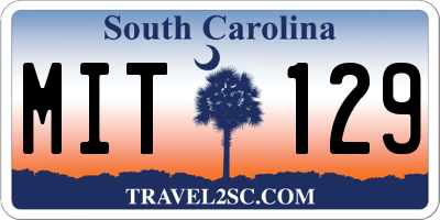 SC license plate MIT129
