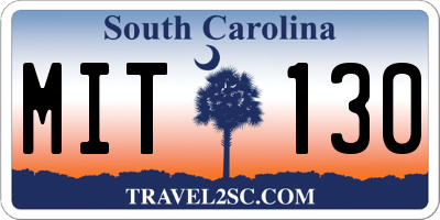 SC license plate MIT130