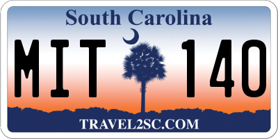 SC license plate MIT140