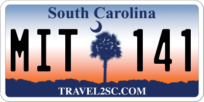 SC license plate MIT141