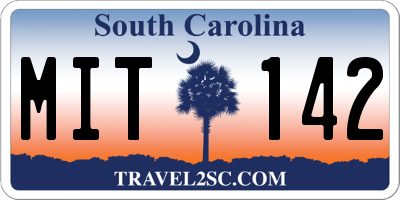 SC license plate MIT142